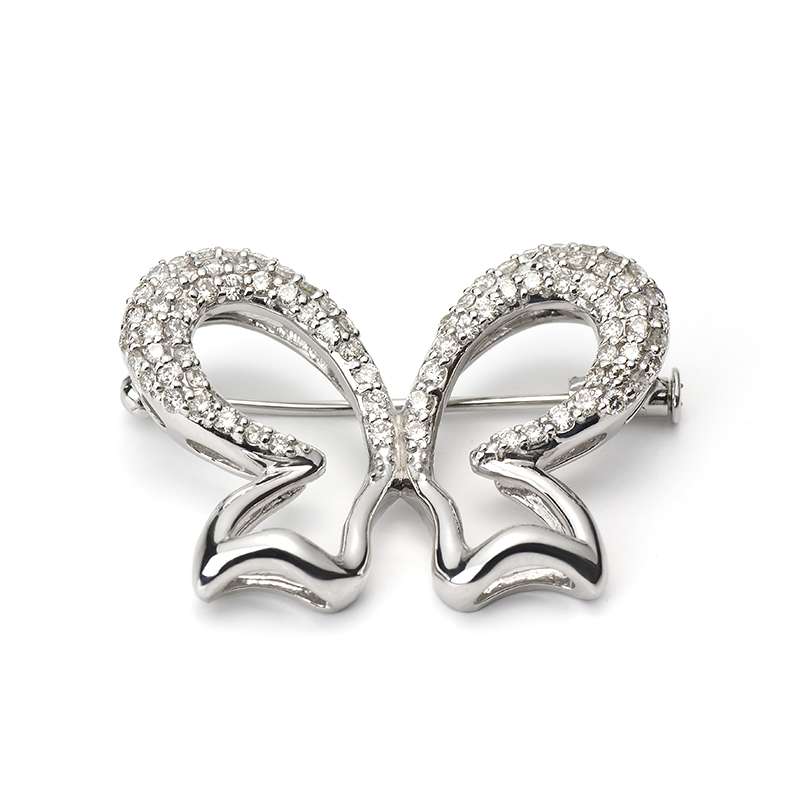 White Gold Diamond Butterfly Brooch 1.00ct